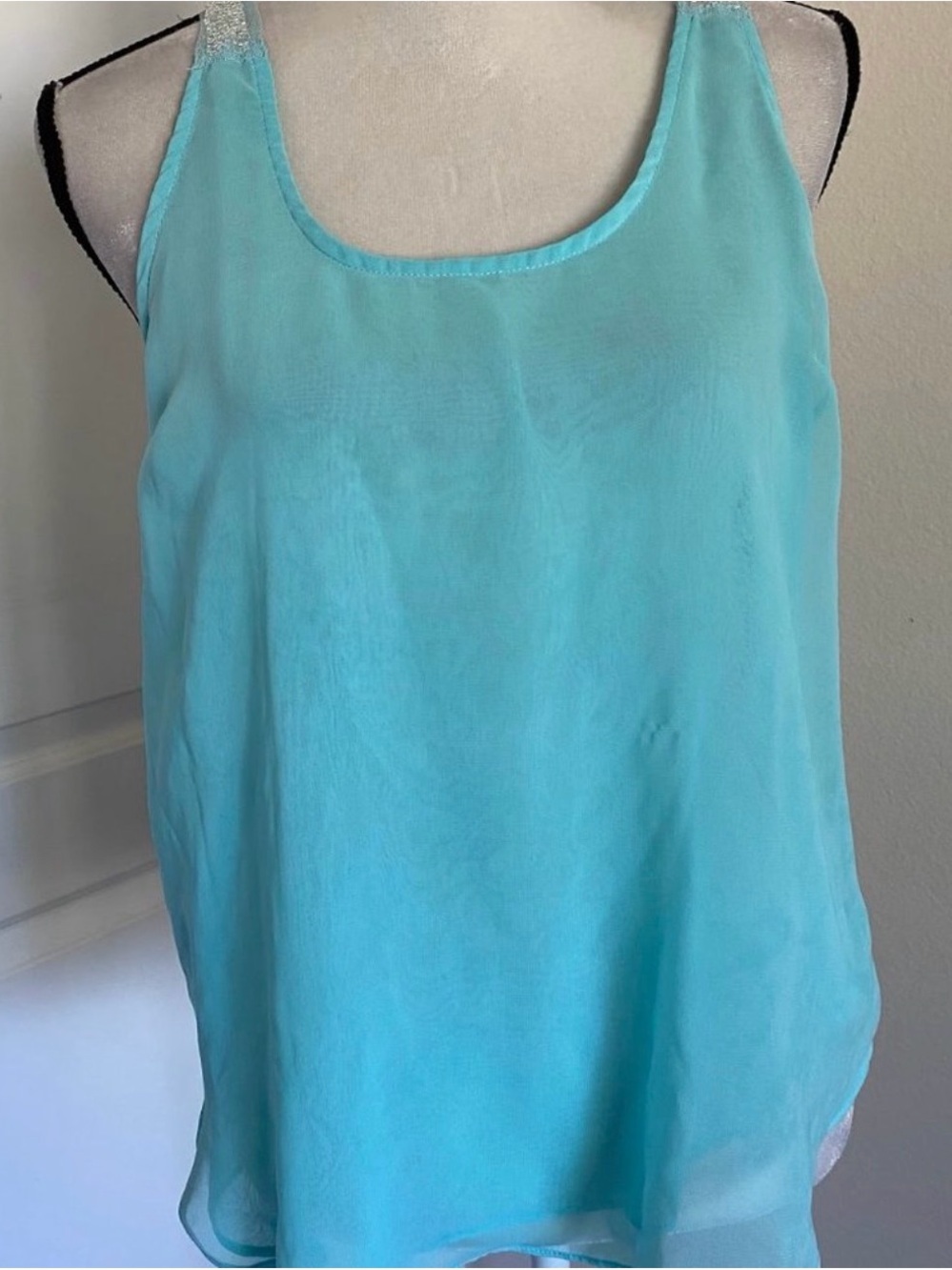 Love Culture Aqua Sleeveless Chiffon Camisole